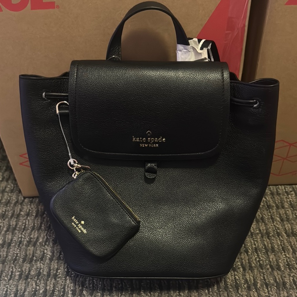 Kate Spade Black Backpack Sleek Minimalist Design